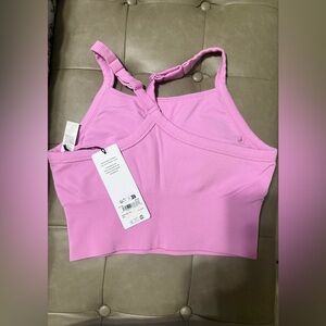ALO Yoga Pink Ribbed Sports Bra